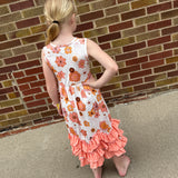 Girls Tiered Terra Cotta Dress
