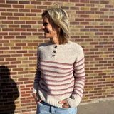 Chunky Striped Half Button Pullover Sweater