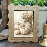 Scalloped Cream Pumpkins Sign 6x8"