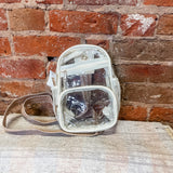 Clear Sling Bag with Front Zipper Pocket & Side Mesh Pocket