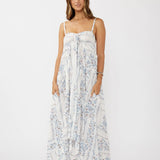 Hi Low Patchwork Ruffle Maxi Dress