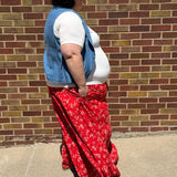 Plus Floral Tiered Maxi Skirt