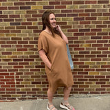 Plus Textured Mini Dress w/Pockets