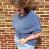 Plus Blue Ribbed Tee