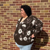 Plus Floral Jacquard Cardigan