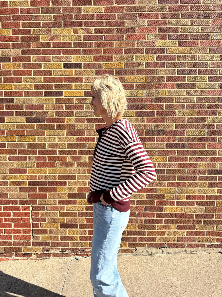 Stripe French Terry Pullover