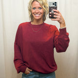 Solid Drop Shoulder Crew Neck Sweatshirt