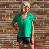 Zoie V-Neck Short Sleeve Top
