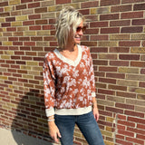 Floral Jacquard Knit Top