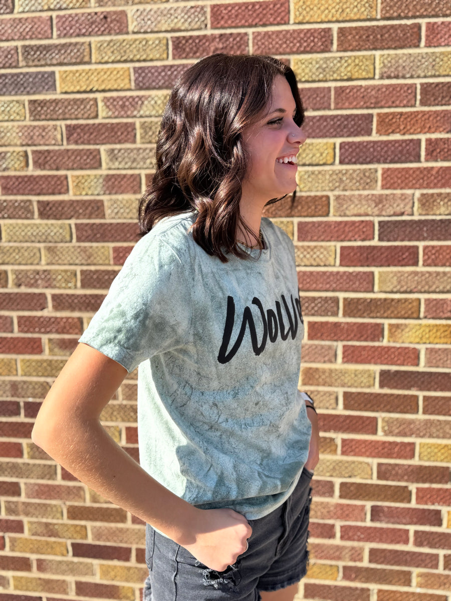 Splatter Puff Print Wolves Tee