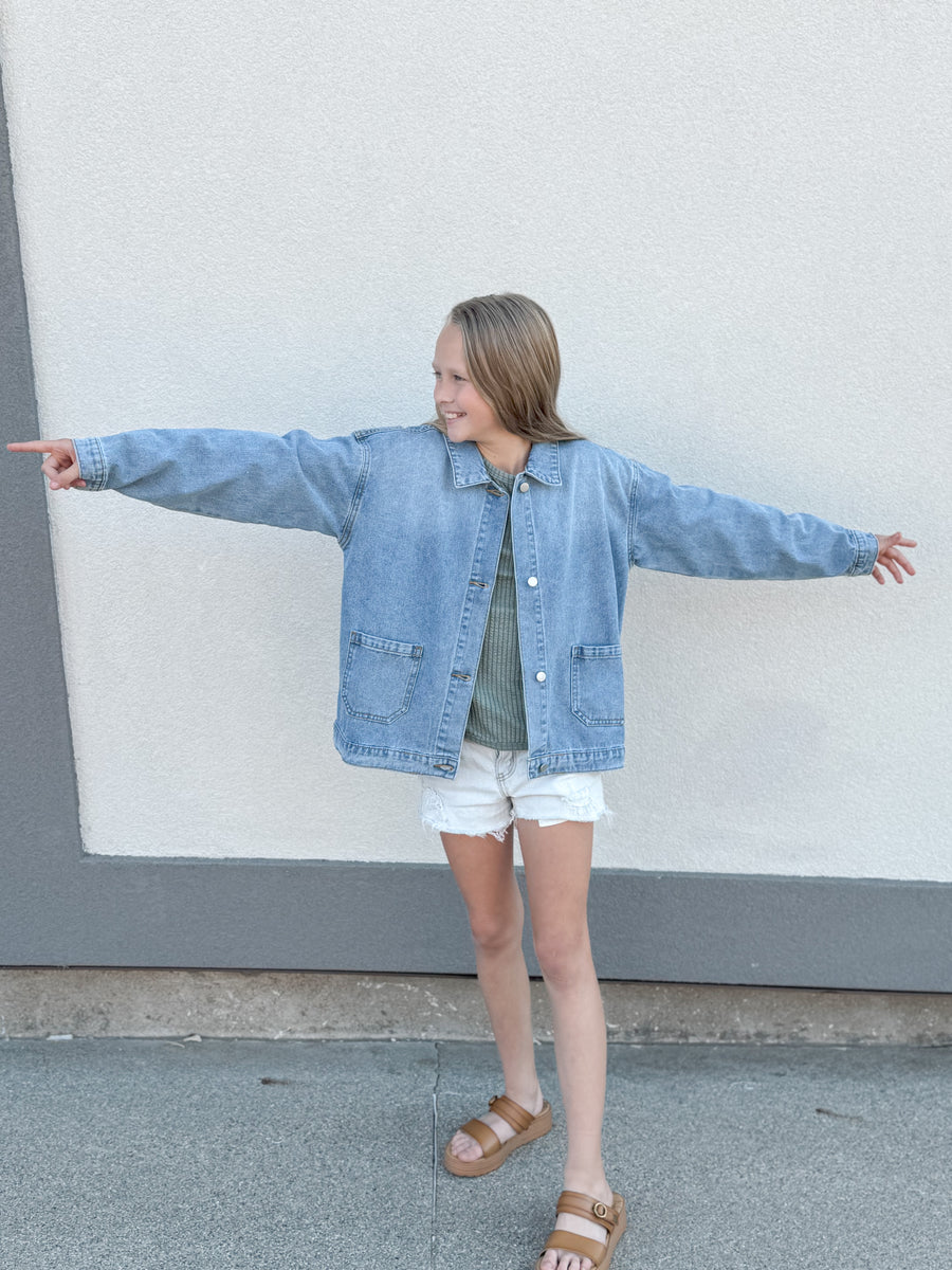 Girls Patch Pocket Denim Jacket