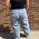 Plus Denim Cropped Barrel Pants