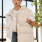 Drawstring Puff Hoodie Vest