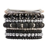 Mixed Bead Charm Multi Line Bracelet