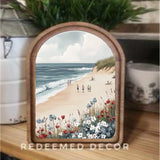 Arch Top Americana Beach Sign 6x8"