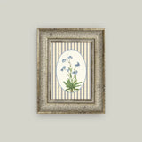 Blue Blooms on Stripe Art 5x7"