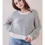 Two Tone Textured Sweater Top