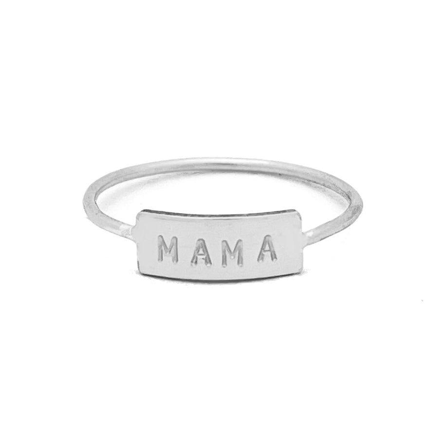 Hand Stamped Mama Bar Ring