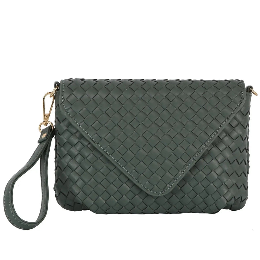 Lynn Three Compartment Woven Clutch