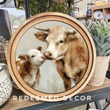 Round Cow/Calf Sign 8"
