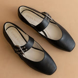 Soho Black Ballet Flat with Buckle