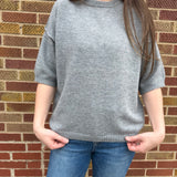 Short Sleeve Pullover Sweater w/Raw Edge Detail