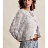 Boho Crochet Tie Front Cardigan