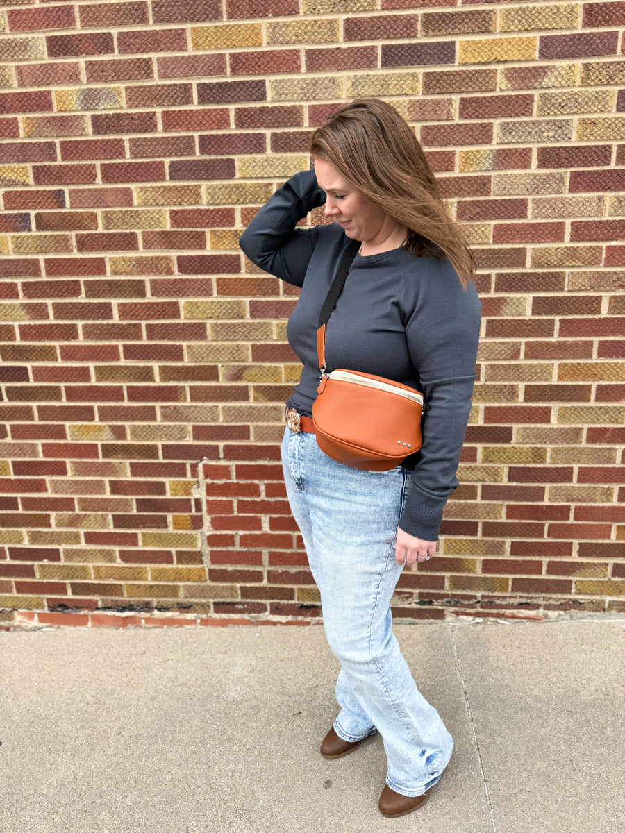 Plus Round Neck Raglan Sweater