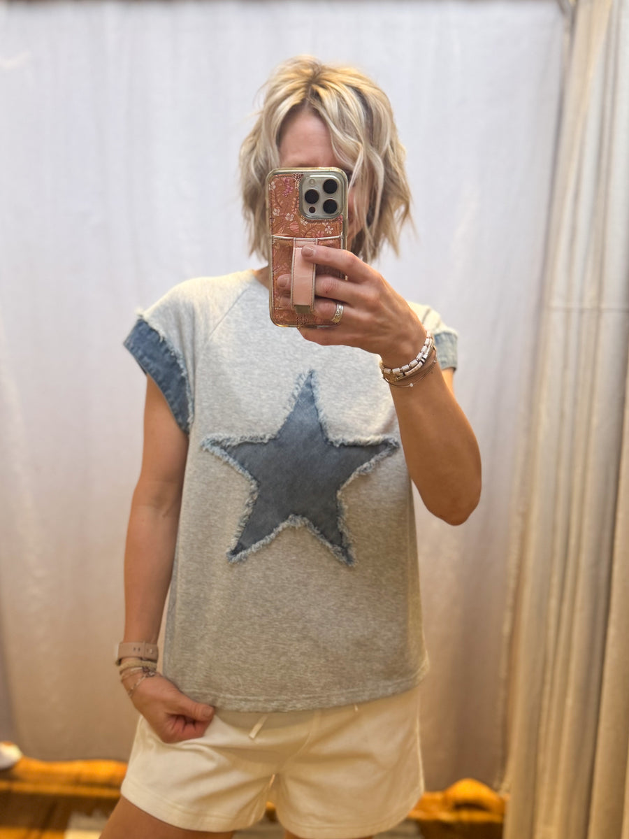 Denim French Terry w/Star Top