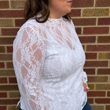 Plus Mesh Floral Print Top