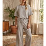 Heather Grey/White Striped Knit Pants