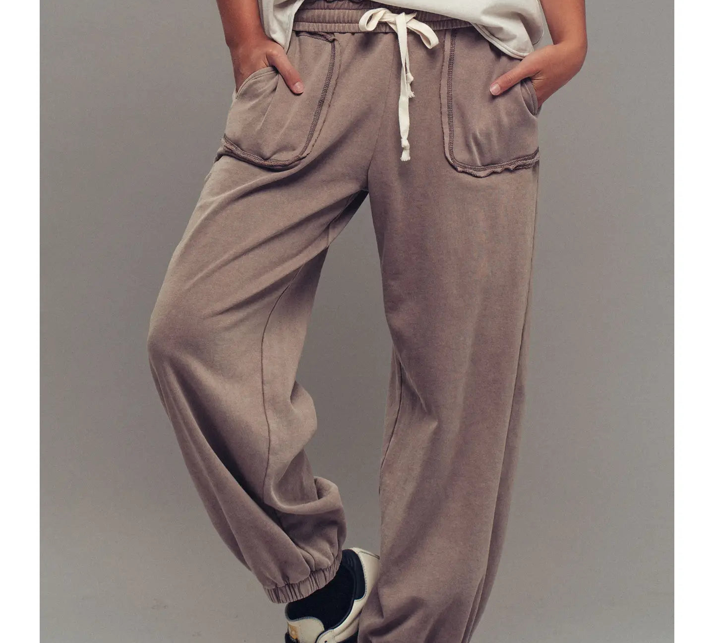 Wide Leg Cotton Jogger Sweatpants