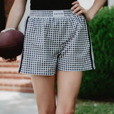 Black Plaid Shorts w/Side Stripe Detail