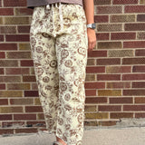 Floral Printed Cropped Straight Pant