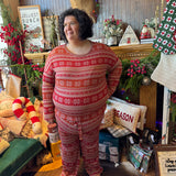 Plus Snowflake Print Pajama Set