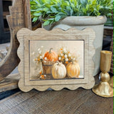 Scalloped Pumpkin Bucket Sign 6x8"