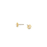 Gold Pearl Earring w/Daisy