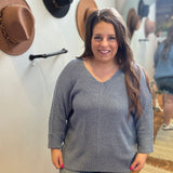 Plus Crewneck Knit Sweater