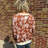 Floral Jacquard Knit Top