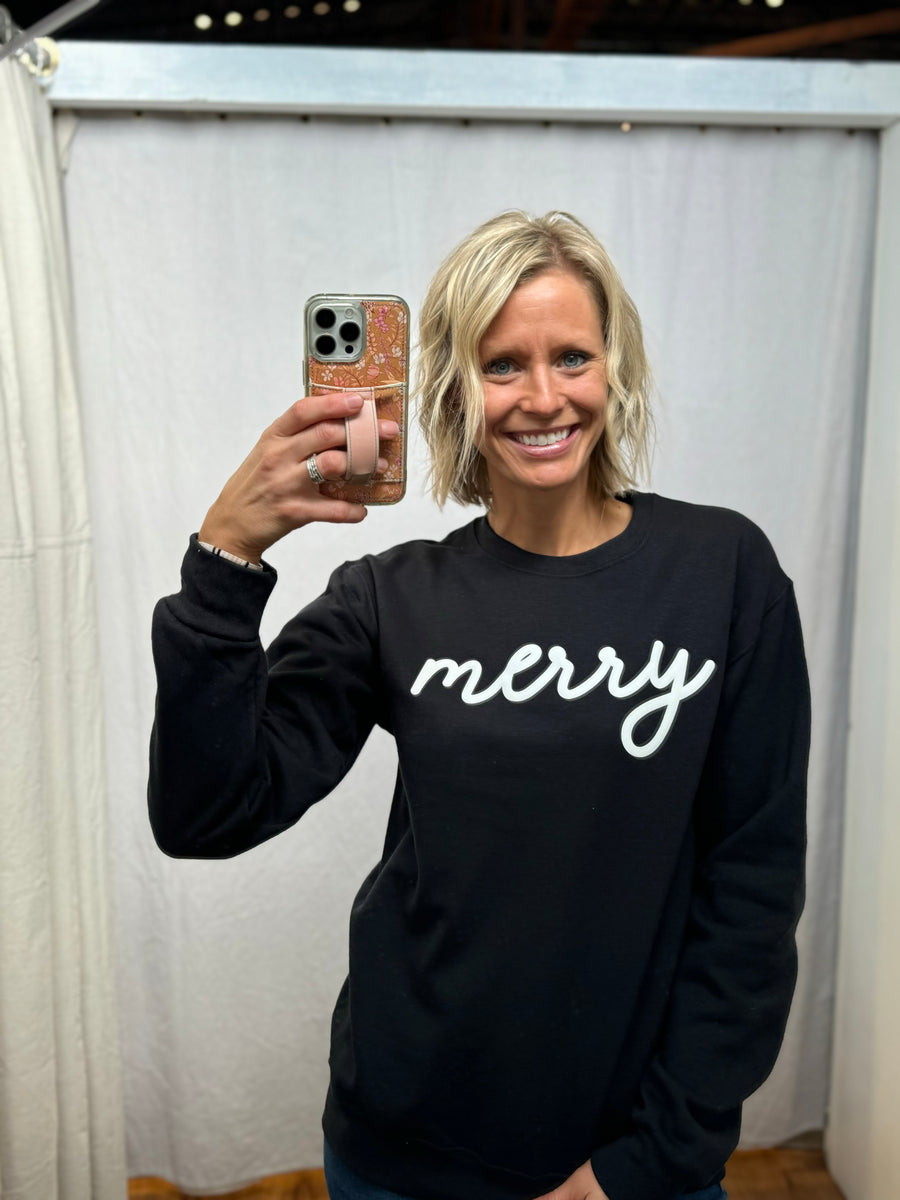 Scripty Merry Crewneck