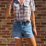 Mica High-Rise Shorts Raw Hem