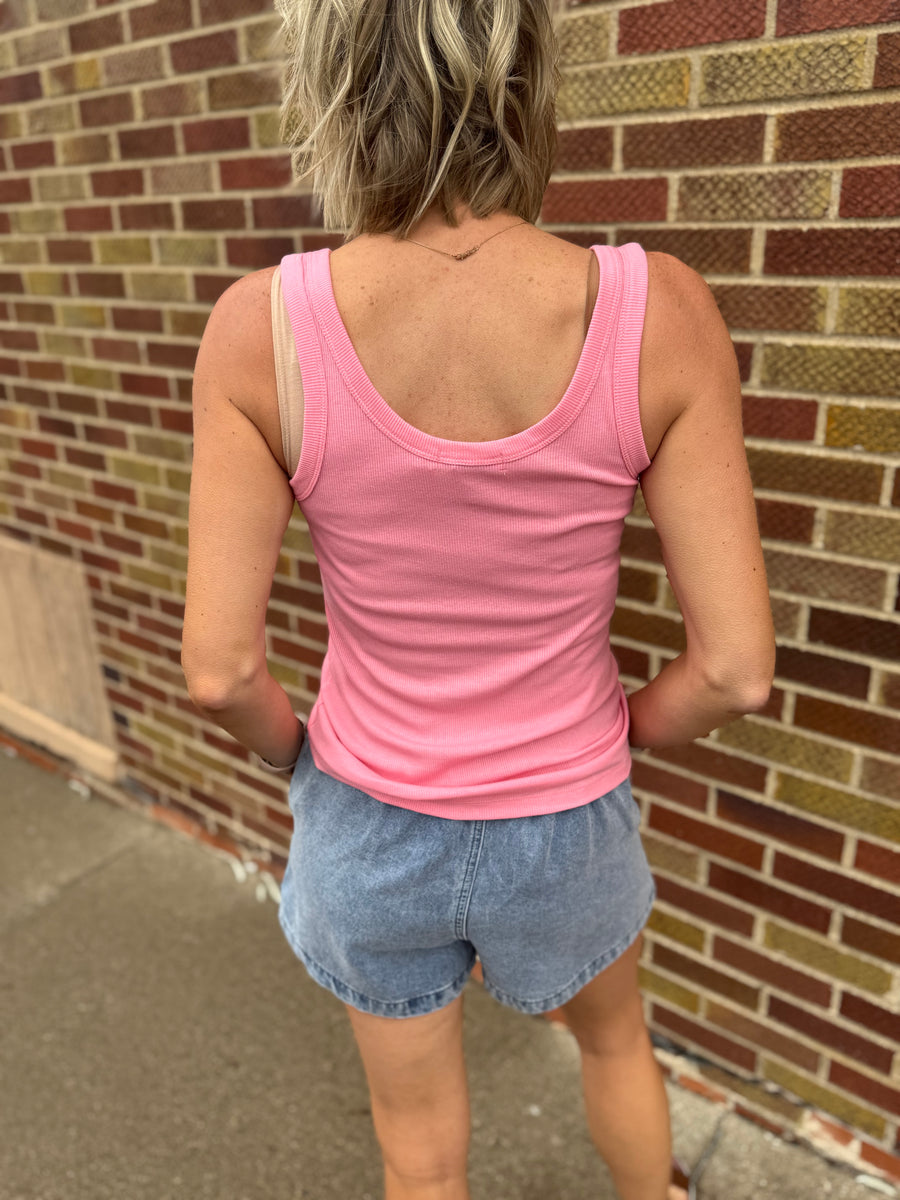 Scoop Neck Solid Tank