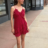 Ruffled Dotted Mini Dress