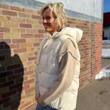 Drawstring Puff Hoodie Vest