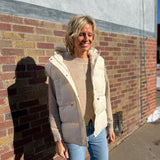 Drawstring Puff Hoodie Vest