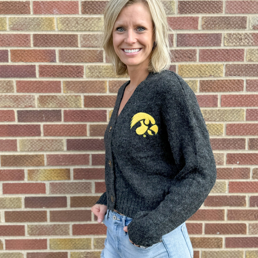 Iowa Patch Cropped Cardigan