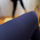 Nylon Ribbed Leggings w/Side Pocket