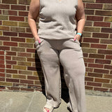 Wide Leg Pant w/Ribbed Hem
