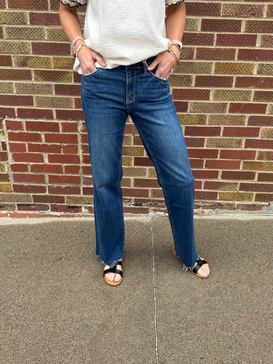 Auburn High Rise Slim Wide Vervet Jeans