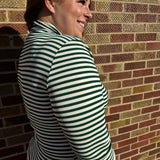 Plus Striped Turtle Neck